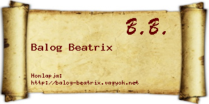 Balog Beatrix névjegykártya
