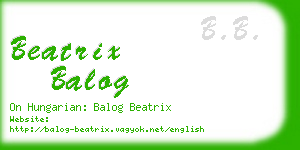 beatrix balog business card